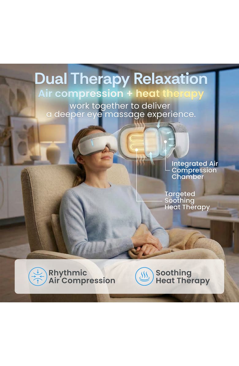 MIKO Gaze Eye Massager with Heat & Bluetooth, Alternate, color, White