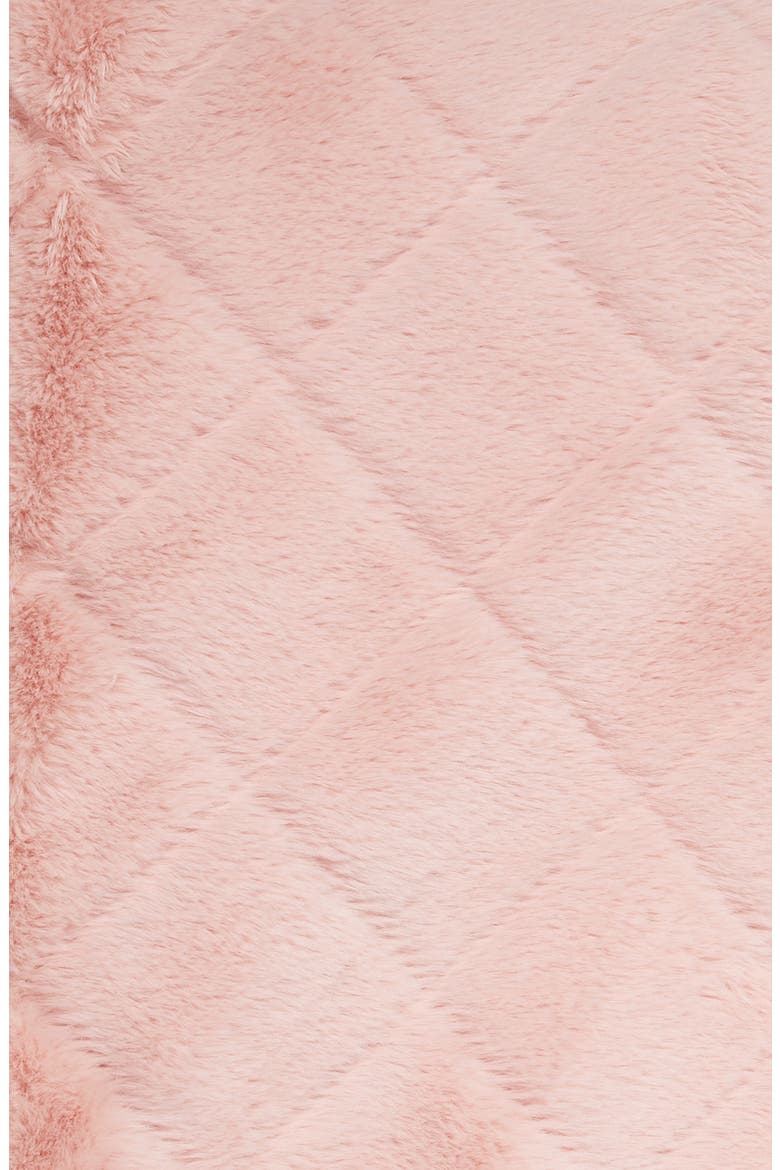 Diamond Jacquard Faux Fur Throw, Alternate, color, PINK PUFF