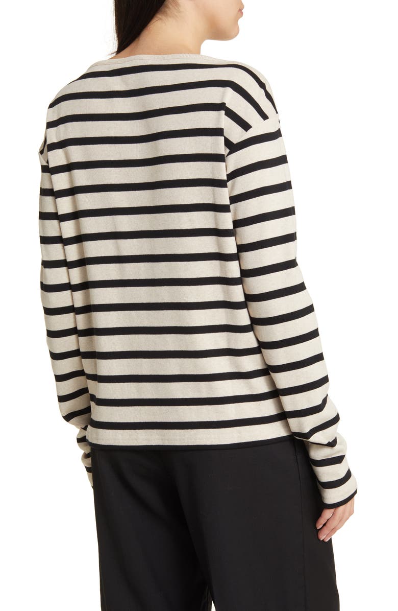 COS Stripe Boat Neck Organic Cotton Top, Alternate, color, 
