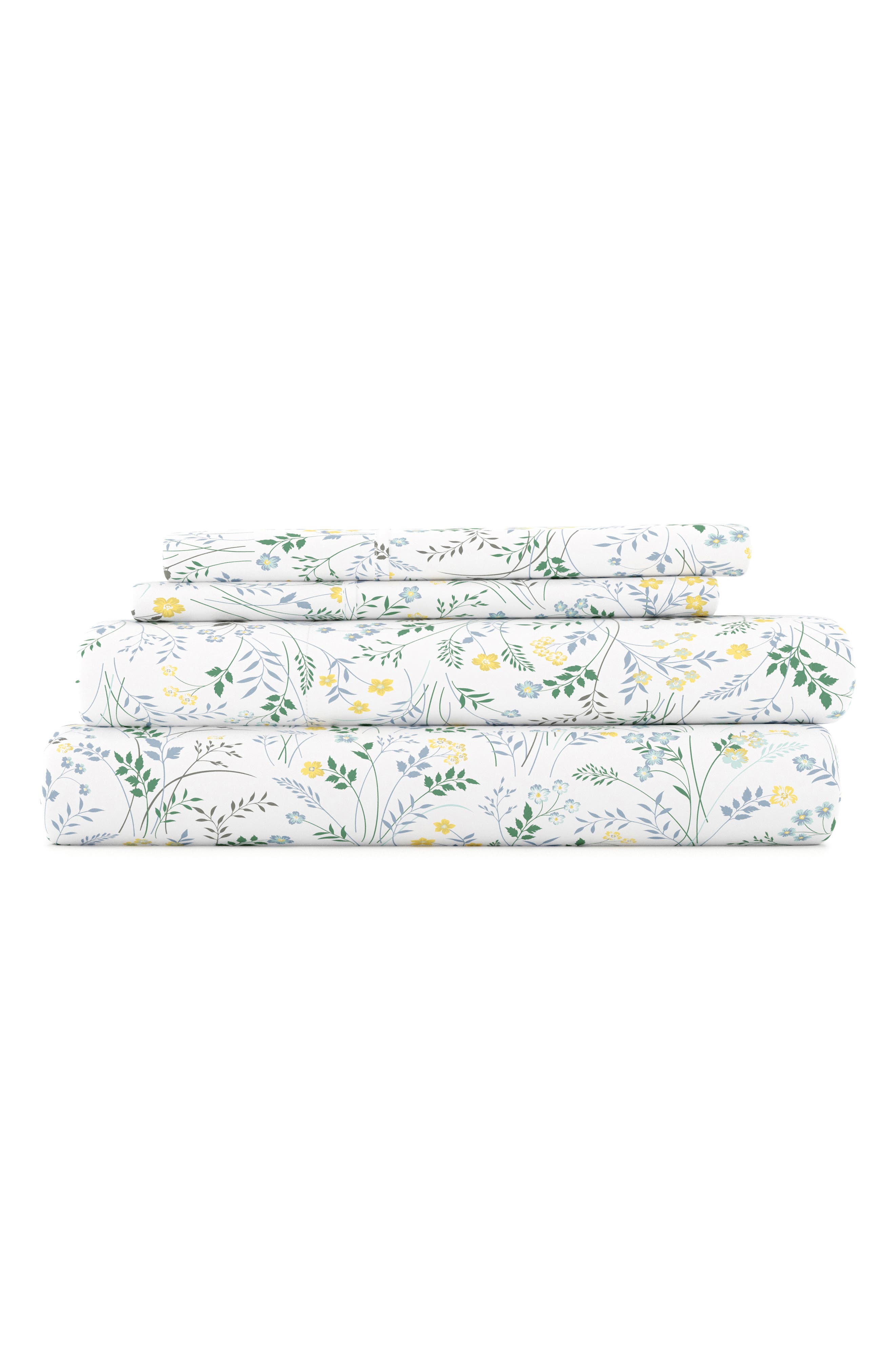 HOMESPUN Premium Ultra Soft Wildflower Pattern 4-Piece Bed Sheets Set