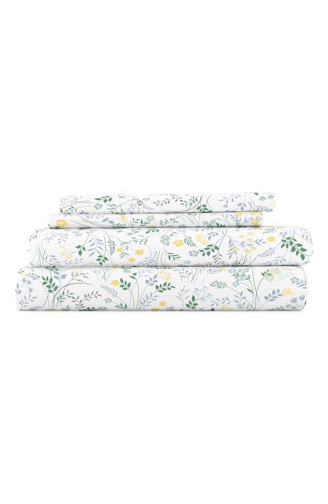 Premium Ultra Soft Wildflower Pattern 4-Piece Bed Sheets Set