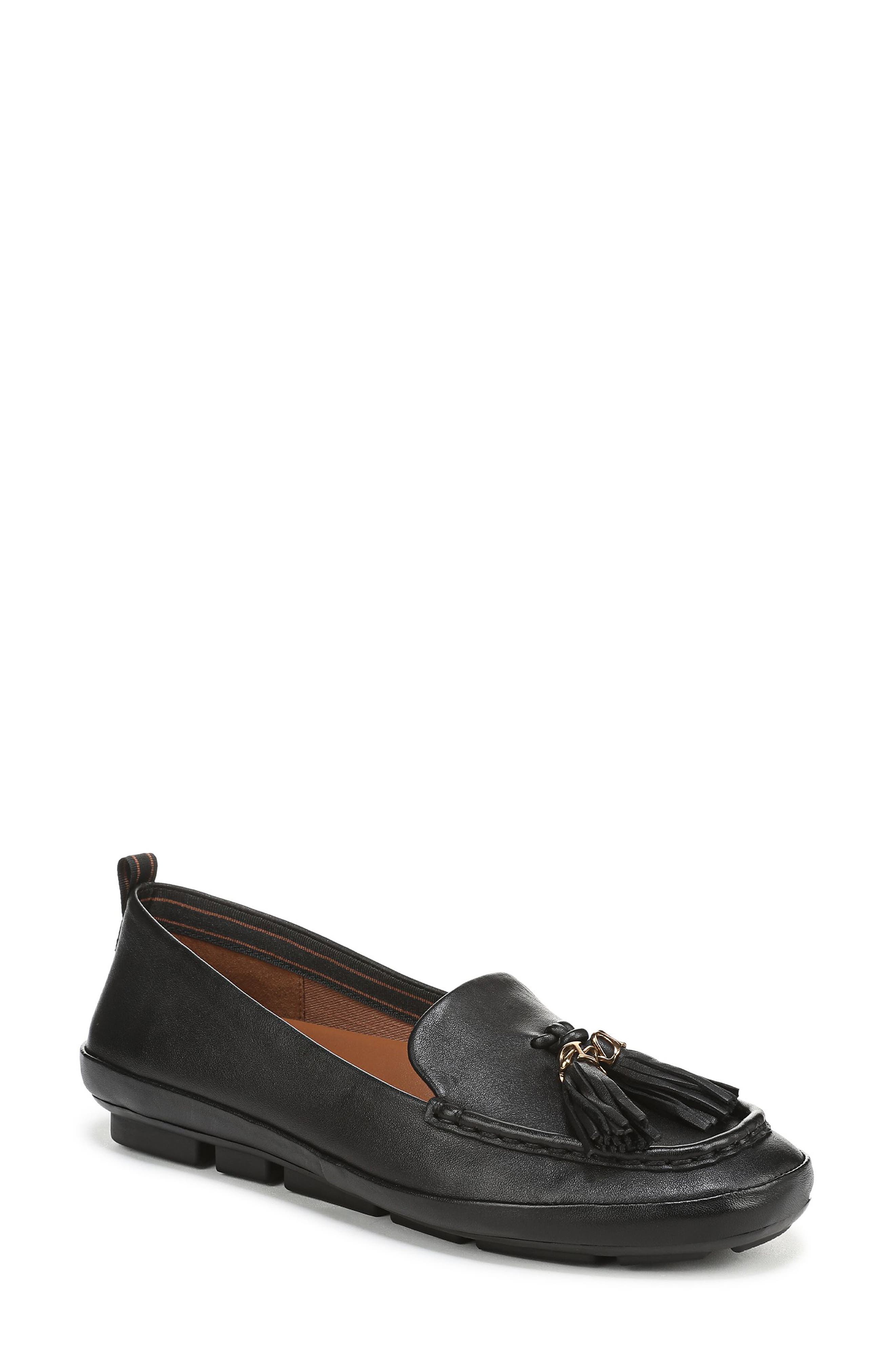 Naturalizer Betsy Tassel Moc Toe Loafer, Main, color, Black