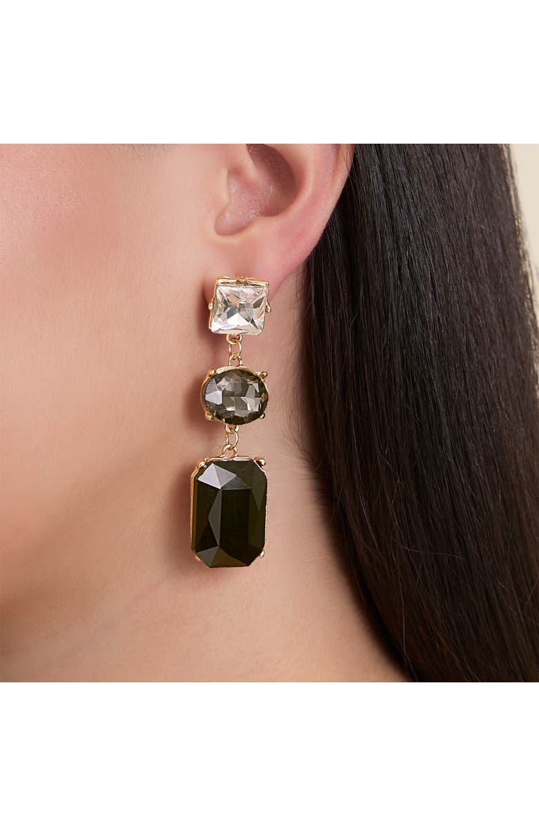 Jessica Simpson Black Crystal Drop Earrings, Alternate, color, 