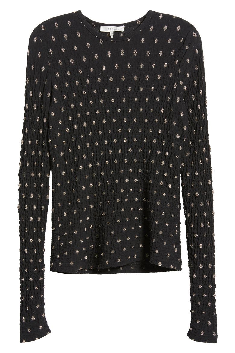 Metallic Textured Mesh Top, Alternate, color, BLACK MULTI