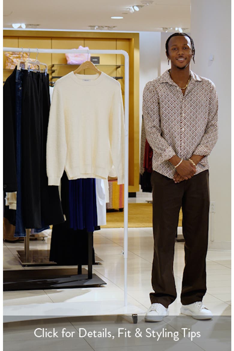 Waffle Knit Crewneck Sweater video