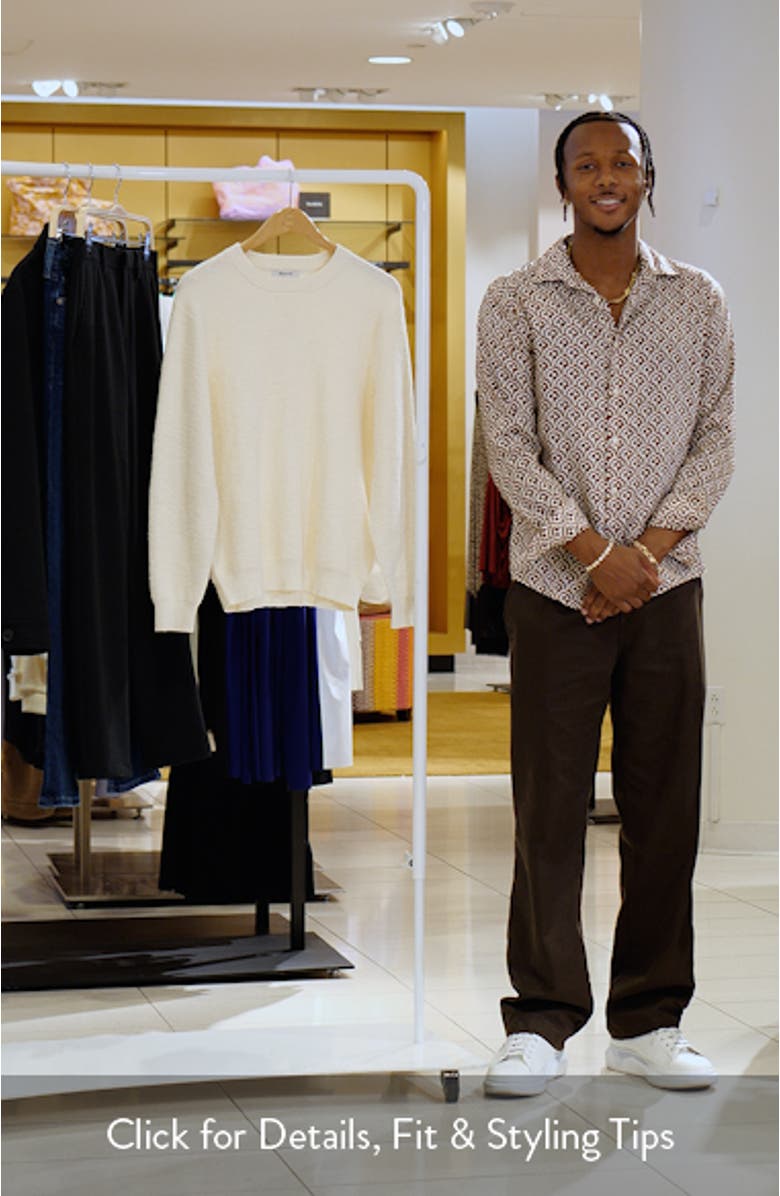 Waffle Knit Crewneck Sweater, sales video thumbnail