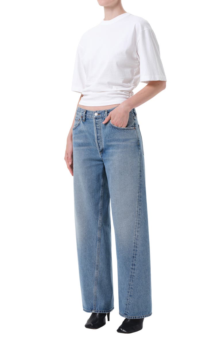 AGOLDE Shari Cotton T-Shirt, Alternate, color, White