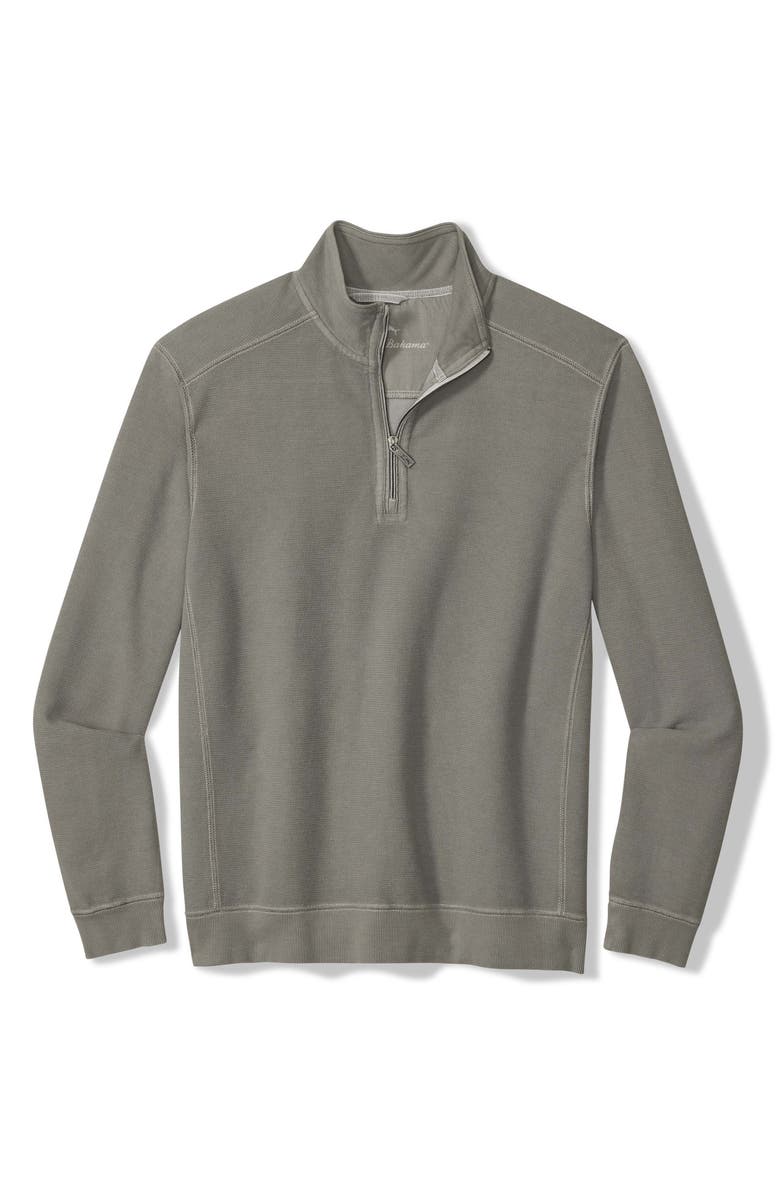 Tommy Bahama Montego Bay Textured Cotton & Lyocell Half Zip Pullover, Alternate, color, Shadow