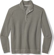 Tommy Bahama Montego Bay Textured Cotton & Lyocell Half Zip Pullover