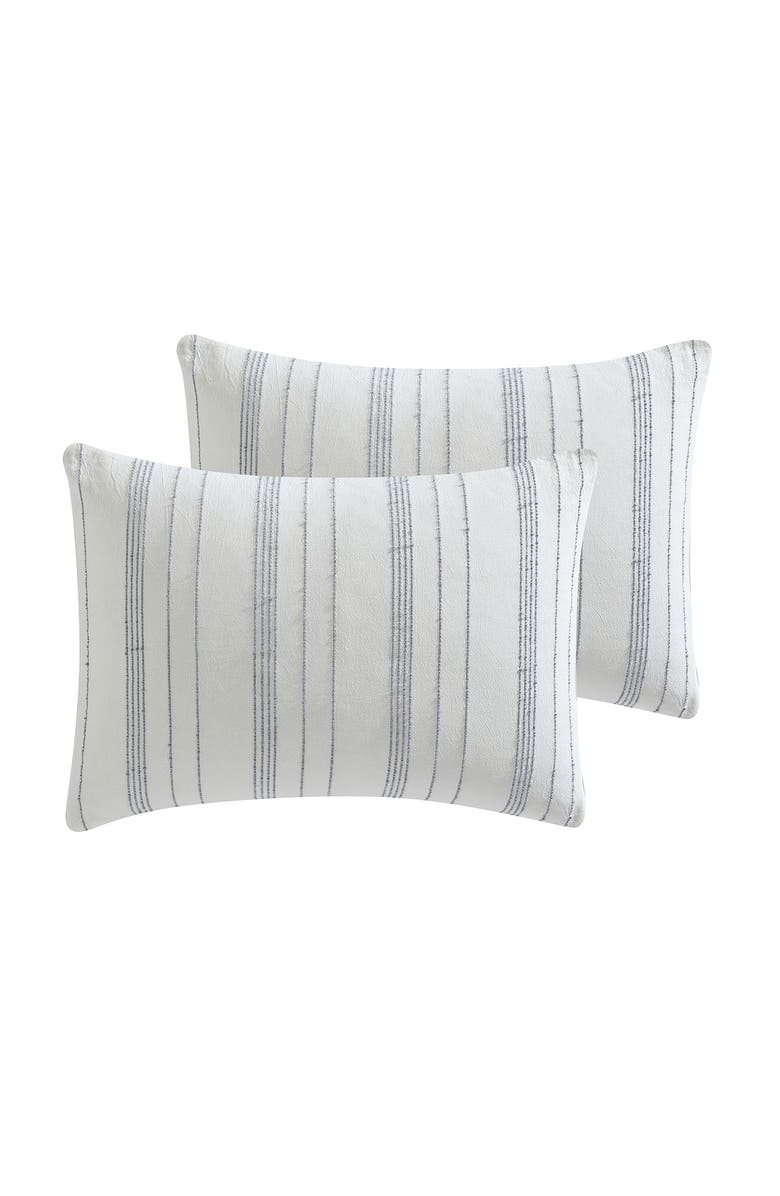 Tahari Mellie Stitch Stripe Cotton 3-Piece Comforter Set, Alternate, color, White/ Grey