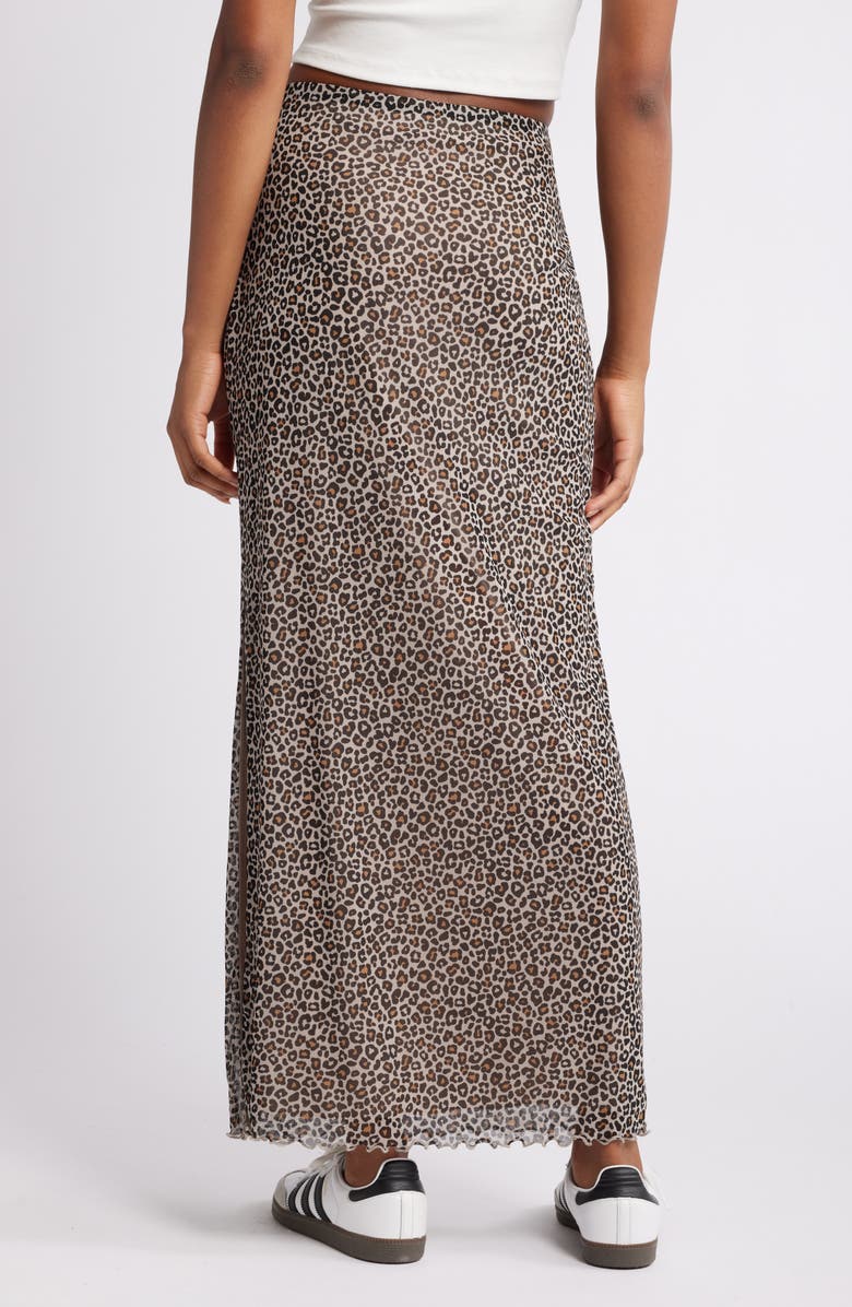 BP. Printed Mesh Maxi Skirt, Alternate, color, Leopard