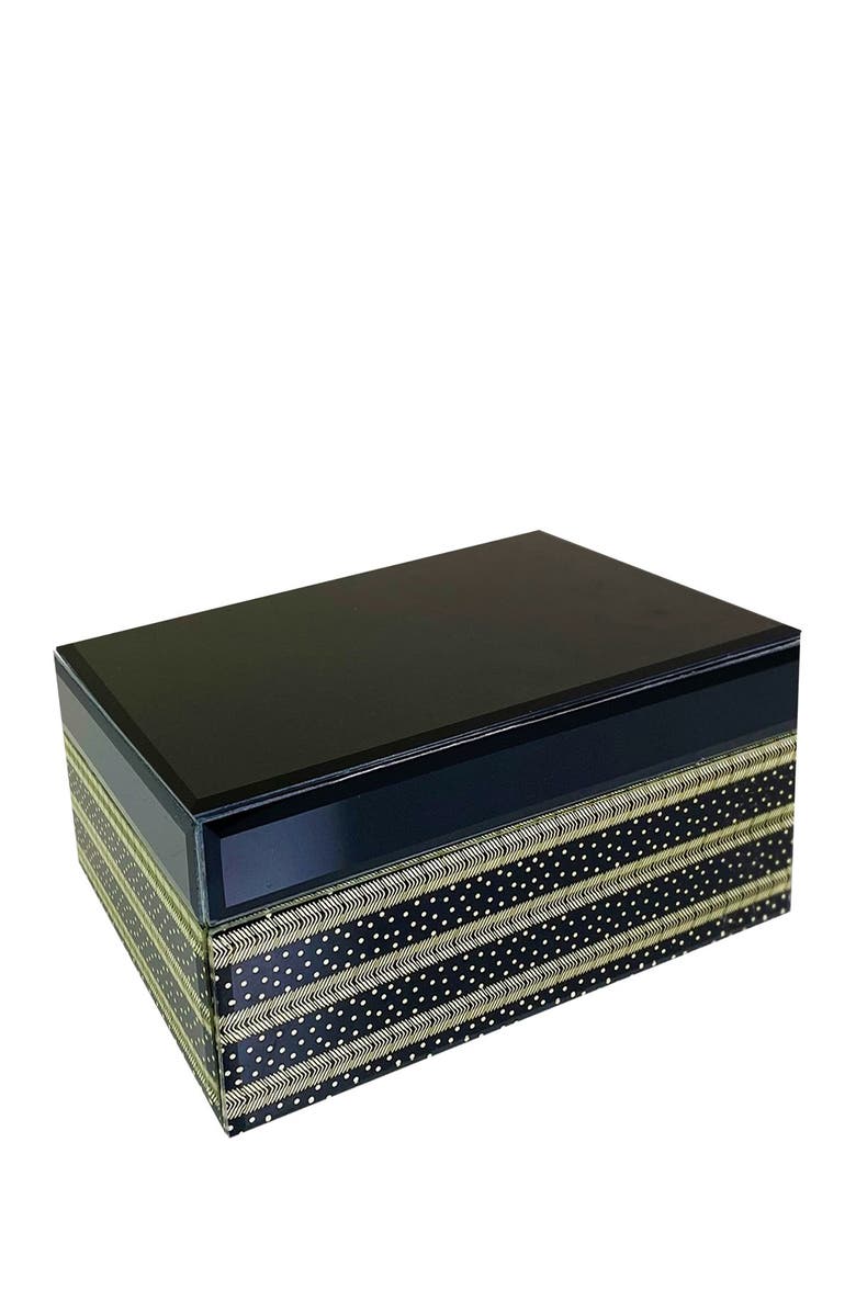 Trina Turk Black Stripes Dot Mirror Accessories Box, Main, color, 