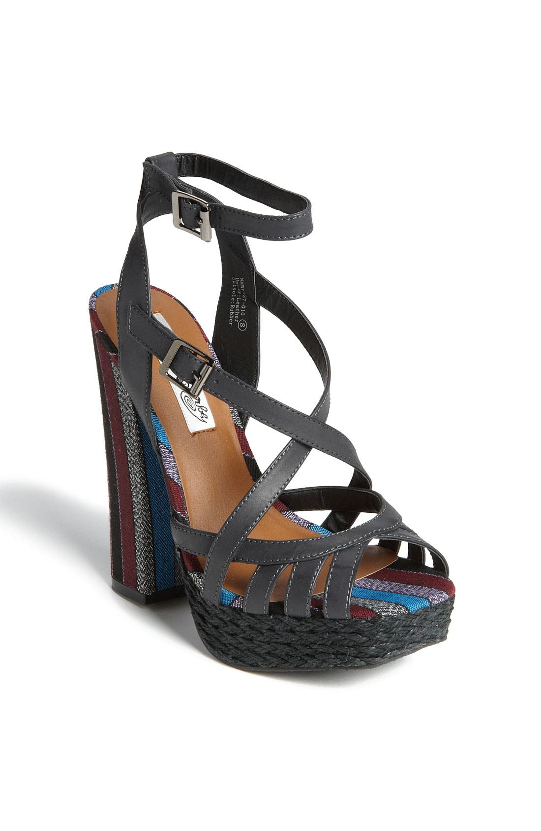 'Aztec' Sandal, Main, color, CHARCOAL