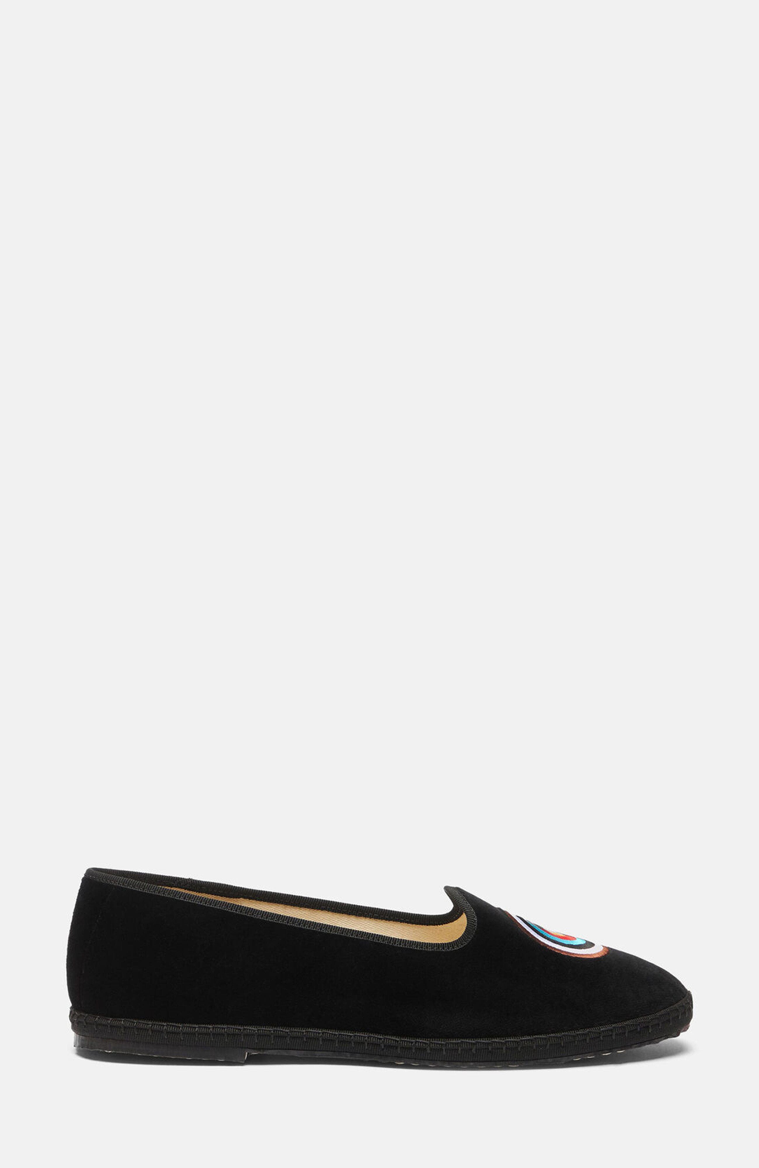 Target Slippers, Alternate, color, Black - Velvet