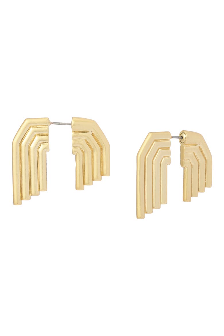 Tube Front/Back Earrings, Main, color, VINTAGE GOLD