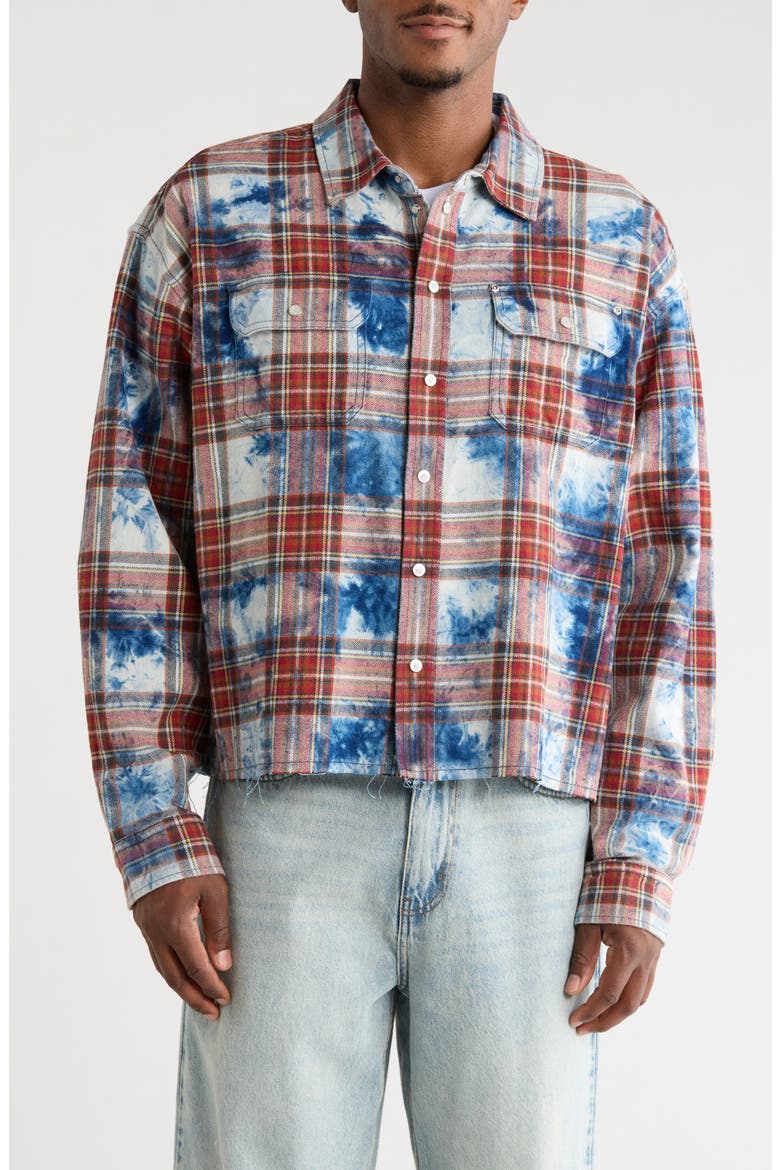 Embellished Flannel Shirt, Alternate, color, WHITE MULTI