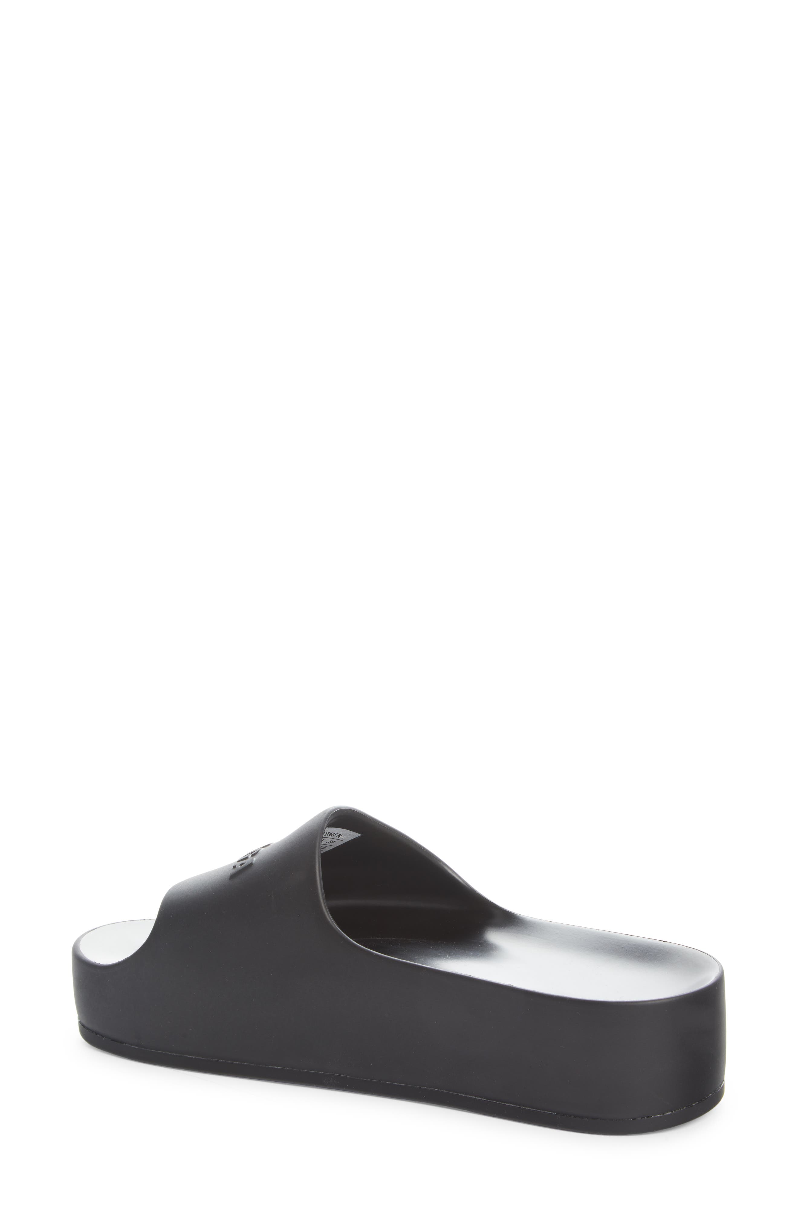 Balenciaga Logo Platform Slide Sandal, Alternate, color, 