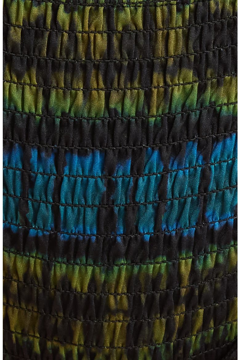 Marseille Tie Dye Smocked Bikini Bottoms, Alternate, color, LAGOON