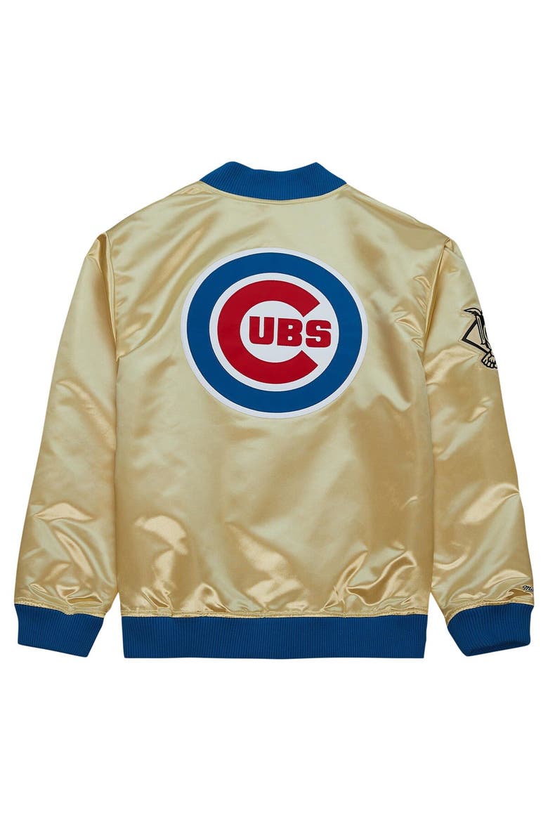 Men's Mitchell & Ness Gold Chicago Cubs OG 2.0 Lightweight Satin Full-Zip Jacket, Alternate, color, Gold