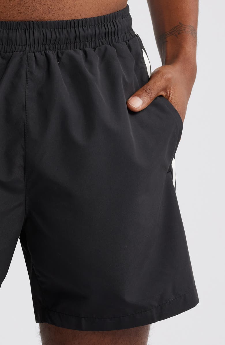 BOSS Dolphin Nos Swim Trunks, Alternate, color, Black