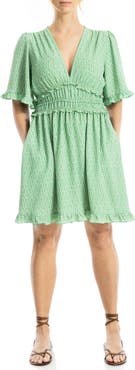 MAX STUDIO Ruffle Short Sleeve Fit & Flare Dress