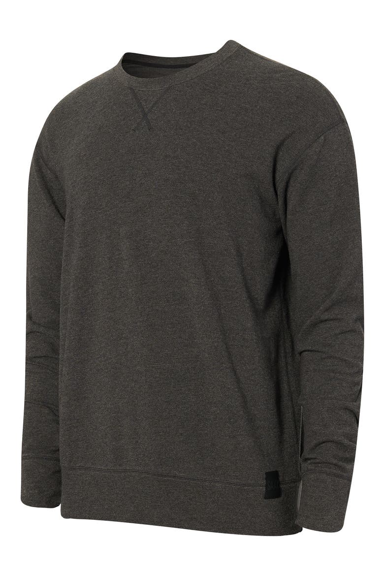 3Six Five Long Sleeve Crewneck Pajama Shirt, Alternate, color, BLACK HEATHER