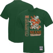 Mitchell & Ness Men's Mitchell & Ness  Green Miami Hurricanes Retro Brush Mineral Wash T-Shirt