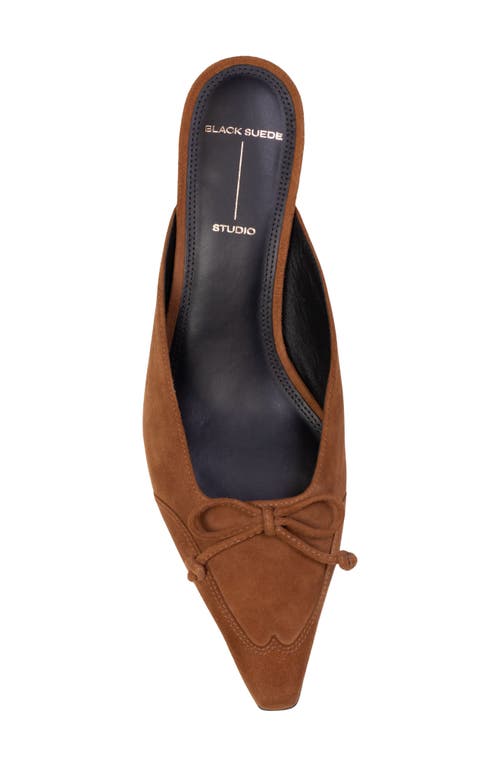 BLACK SUEDE STUDIO BLACK SUEDE STUDIO LOLITA WINGTIP POINTED TOE KITTEN HEEL MULE