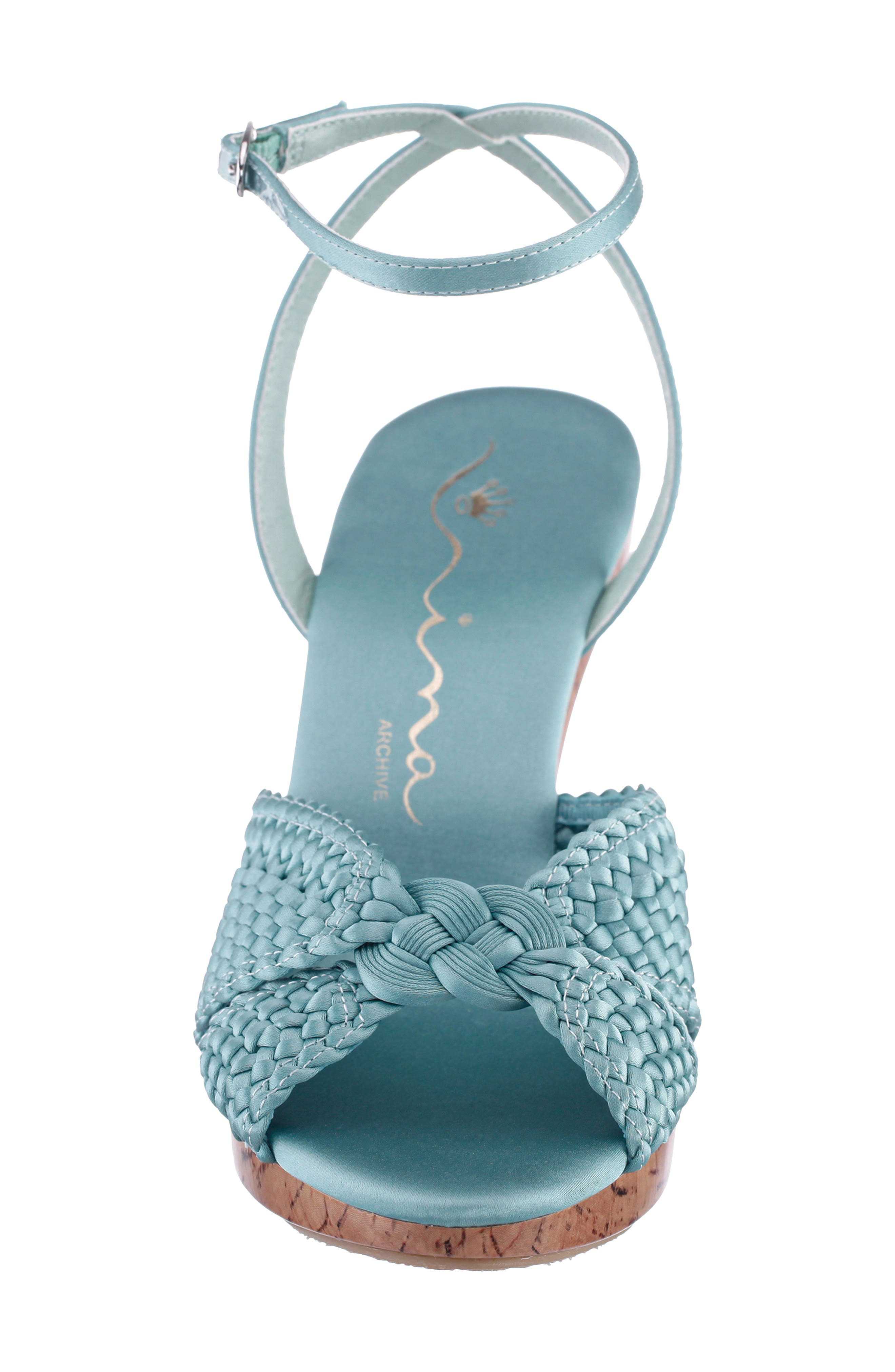 Nina Empire Ankle Strap Sandal, Alternate, color, Aqua