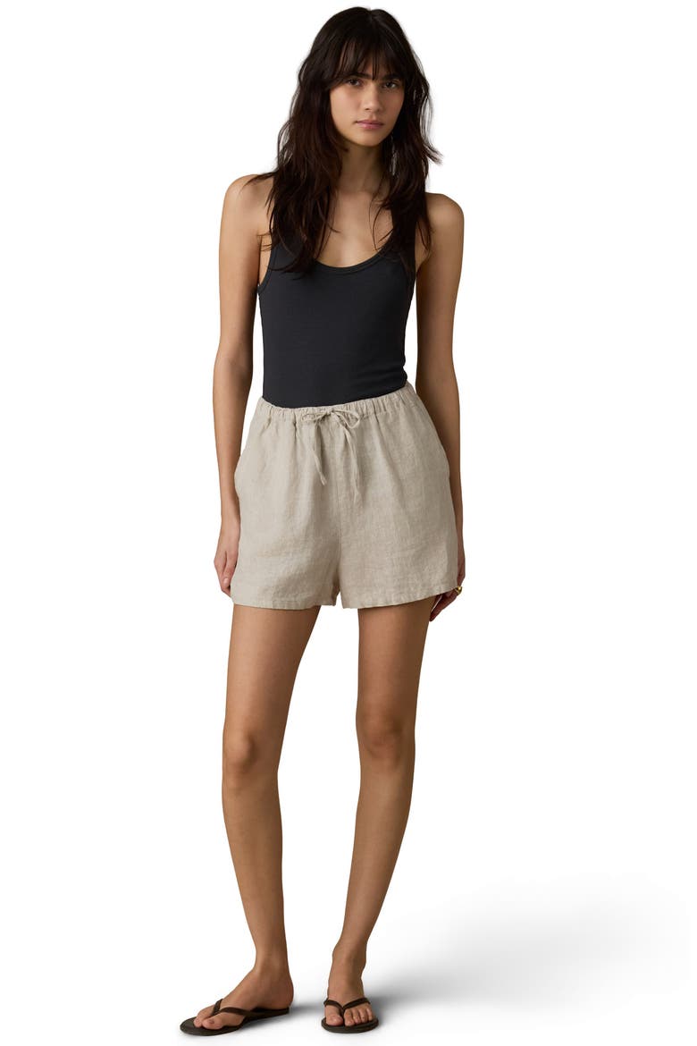 Laguna Montecito Linen Shorts, Alternate, color, FLAX