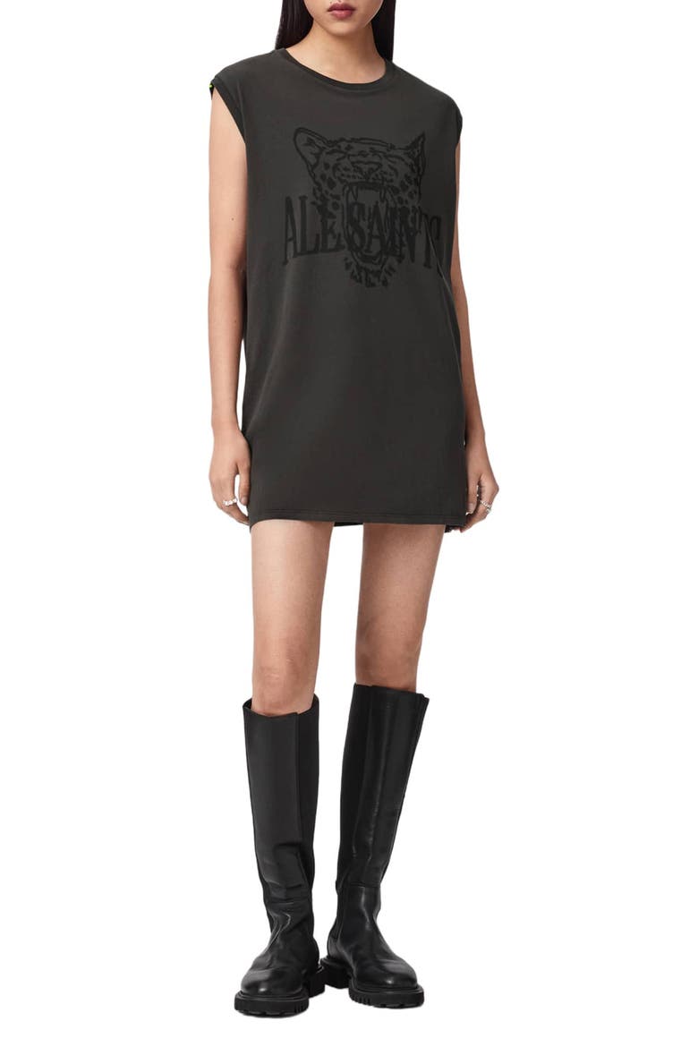 Wild Brooke Cotton T-Shirt Minidress, Main, color, WASHED GREY
