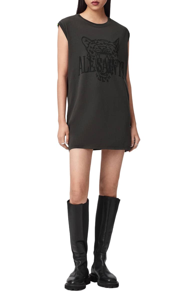 AllSaints Wild Brooke Cotton T-Shirt Minidress, Main, color, 