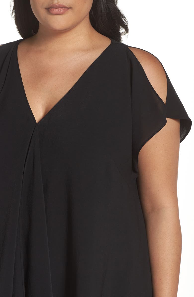 Adrianna Papell Asymmetrical Drape Shift Dress, Alternate, color, 