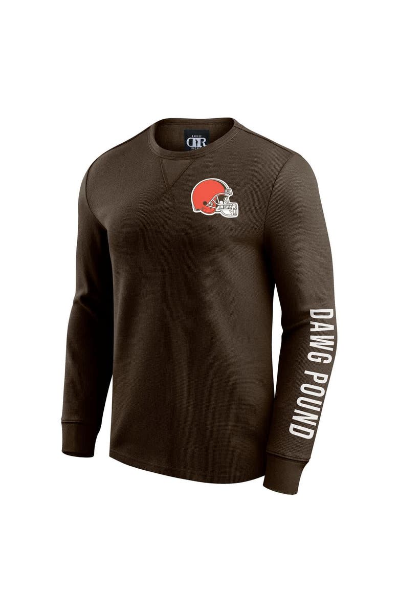 Darius Rucker Collection by Fanatics Men's Darius Rucker Collection by Fanatics Brown Cleveland Browns Washed Waffle-Knit Long Sleeve T-Shirt, Alternate, color, Brown