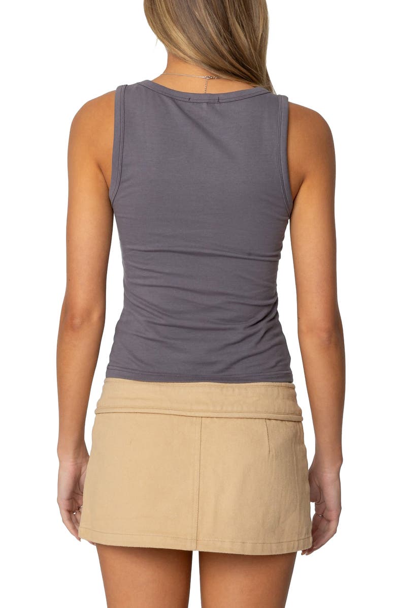 EDIKTED Mindie 98 Appliqué Tank, Alternate, color, Dark-Gray