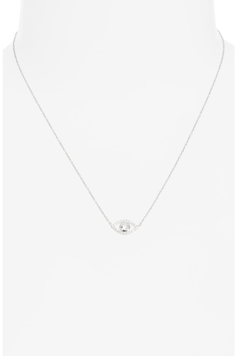 Evil Eye Pendant Necklace, Alternate, color, SILVER