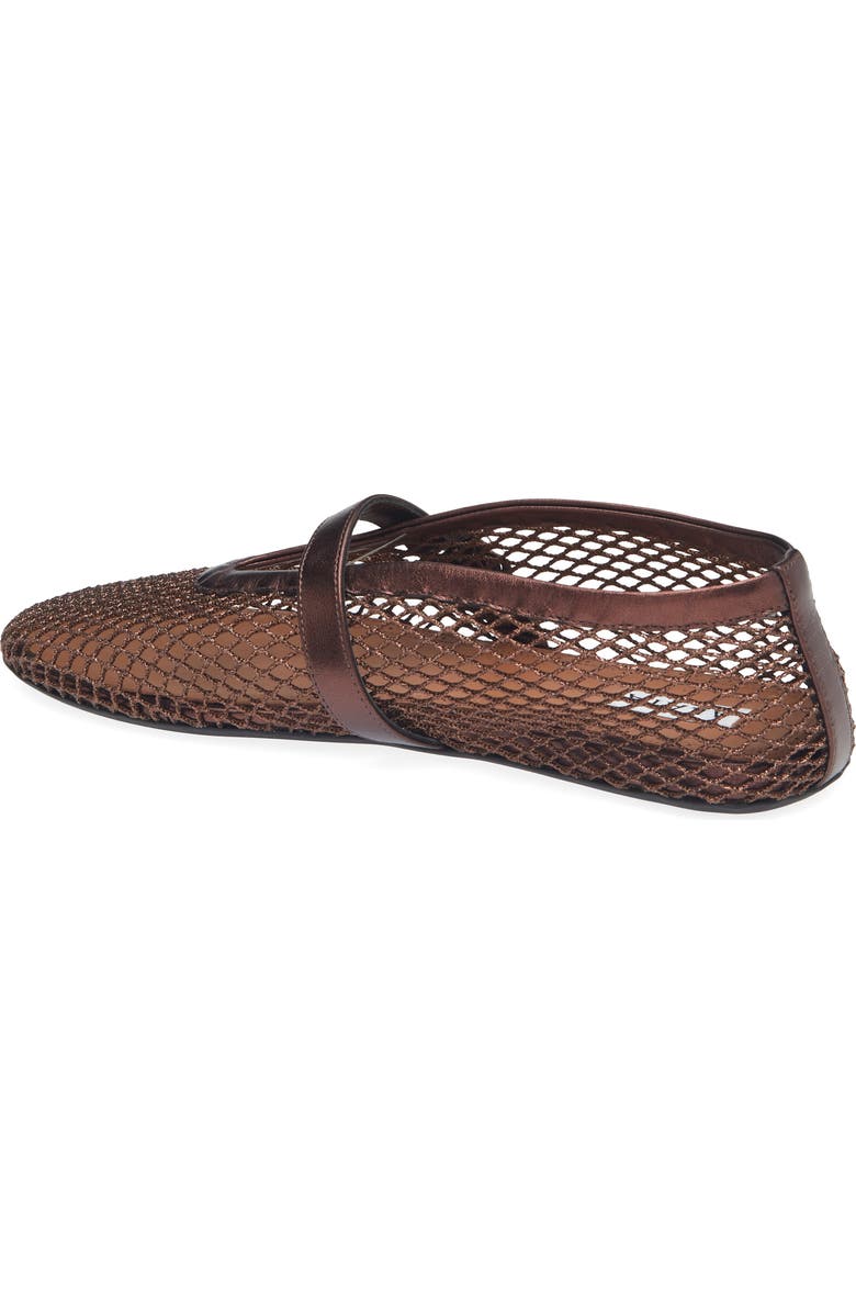 Alaïa Fishnet Ballerina Flat, Alternate, color, Bronze