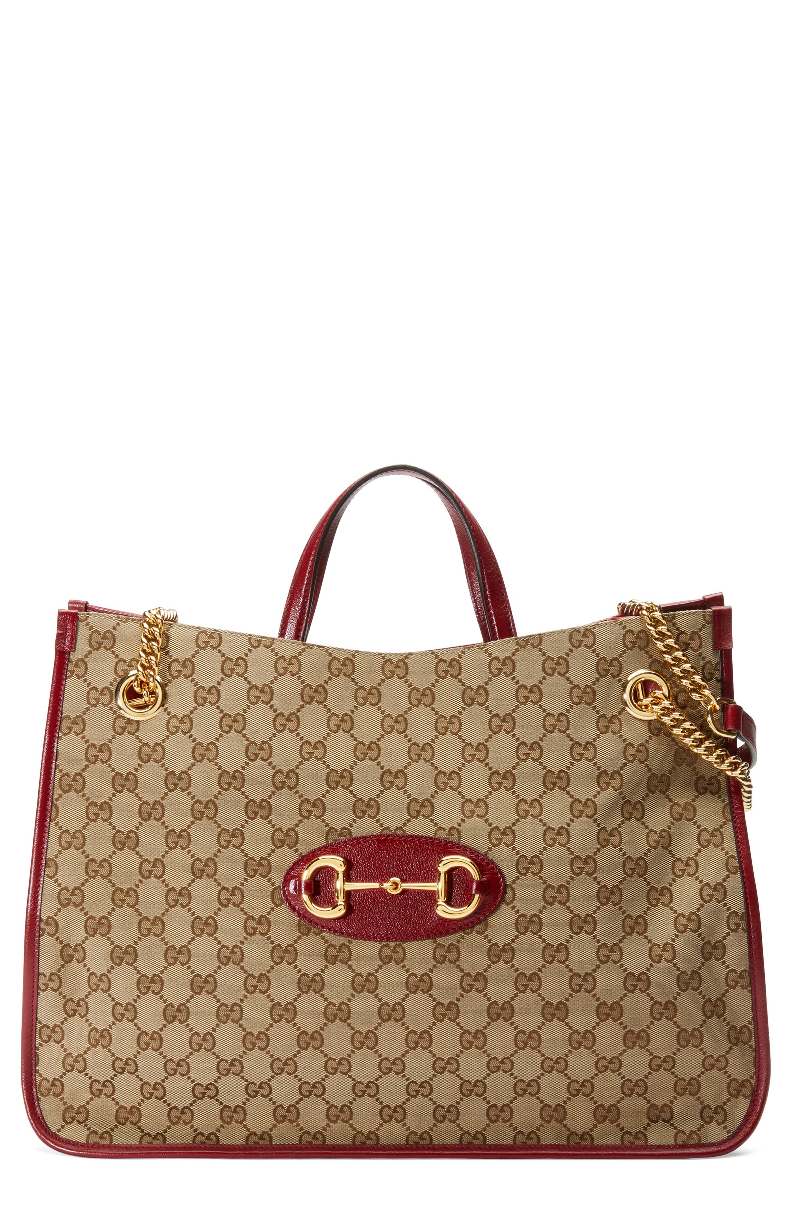 Gucci Large 1955 Horsebit Original GG Canvas Convertible Tote, Main, color, 