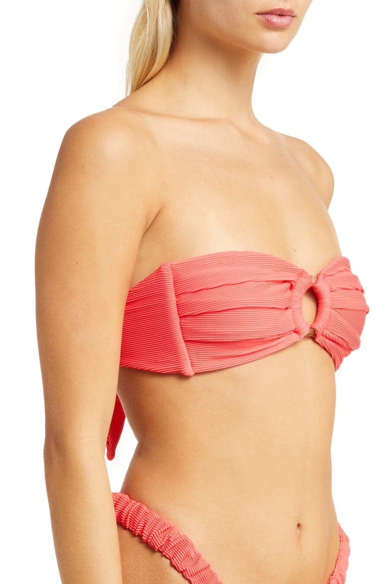 Strapless O-Ring Bikini Top, Alternate, color, WATERMELON