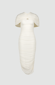 SAEMDI Zola Mesh Cape Midi Dress