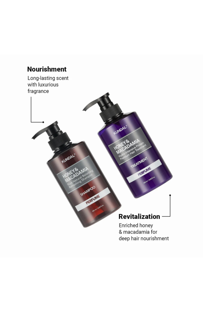 KUNDAL Honey & Macadamia Nature Shampoo & Protein Treatment Duo Pack - White Musk, Alternate, color, Brown And Purple