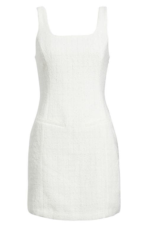 Open Edit Tweedy Sleeveless Minidress In White