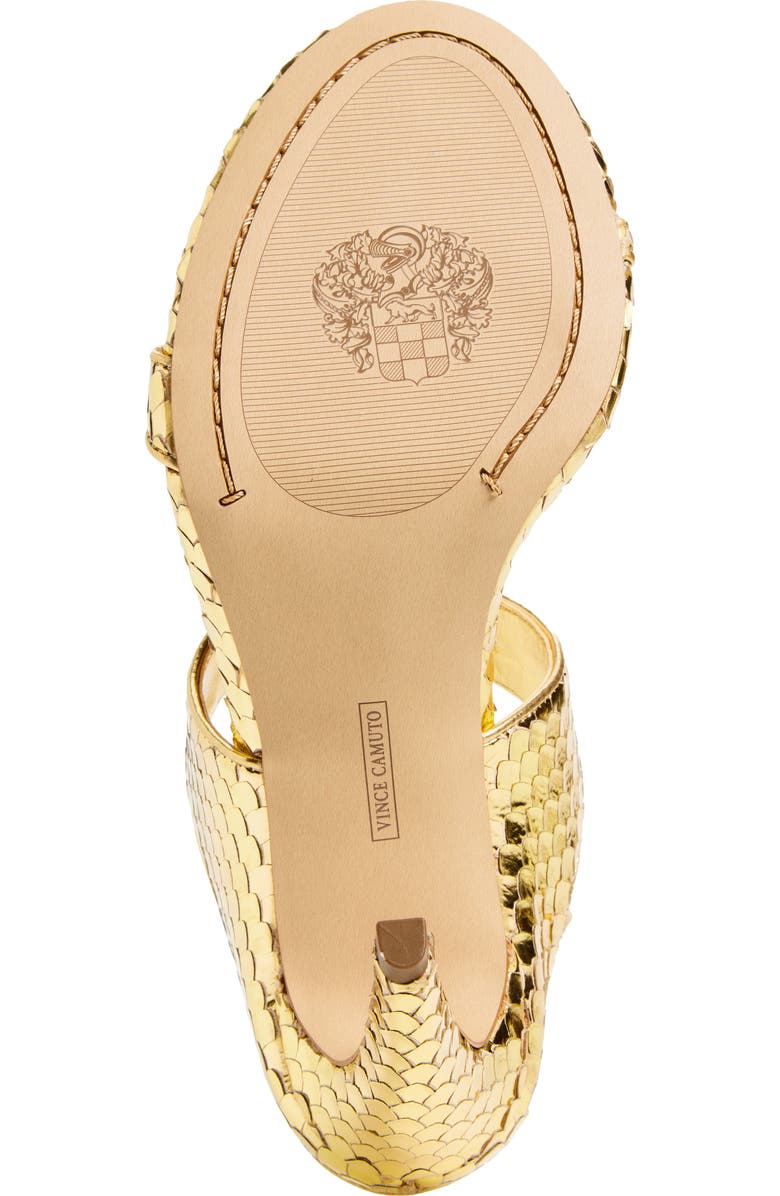 Vince Camuto Brisa Lizard Embossed Mule Sandal, Alternate, color, Grecian Gold