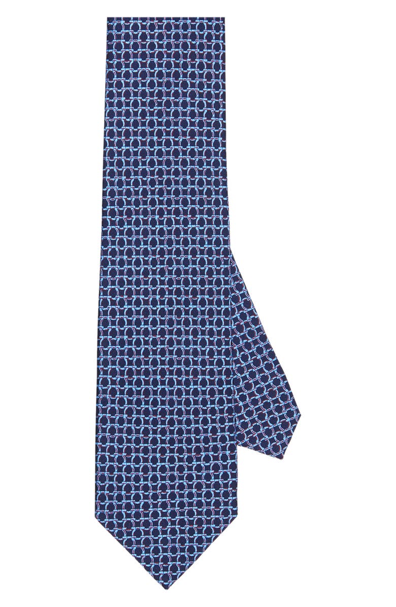 FERRAGAMO Salvatore Ferragamo Gancini Print Silk Tie, Main, color, 