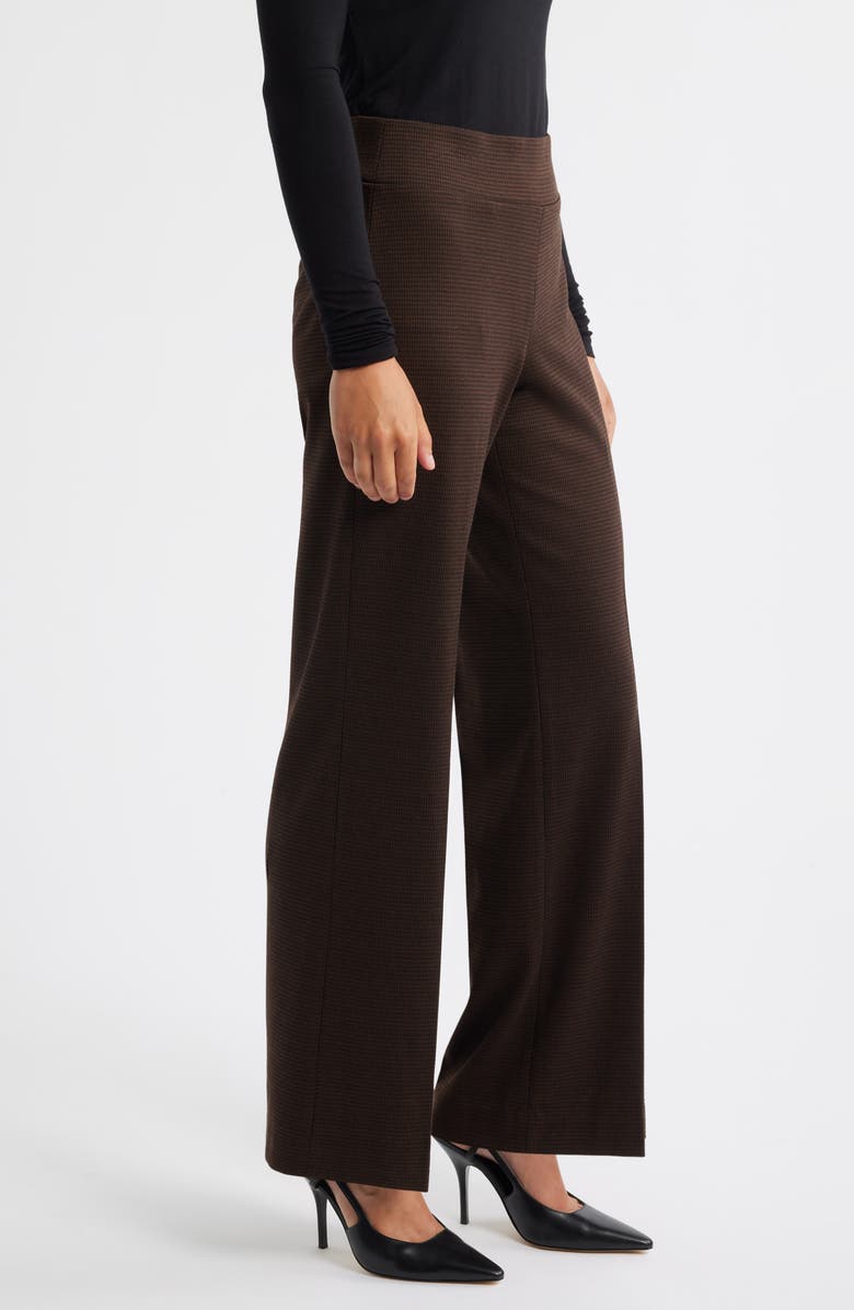 Anne Klein Houndstooth High Waist Pull-On Wide Leg Pants, Alternate, color, 