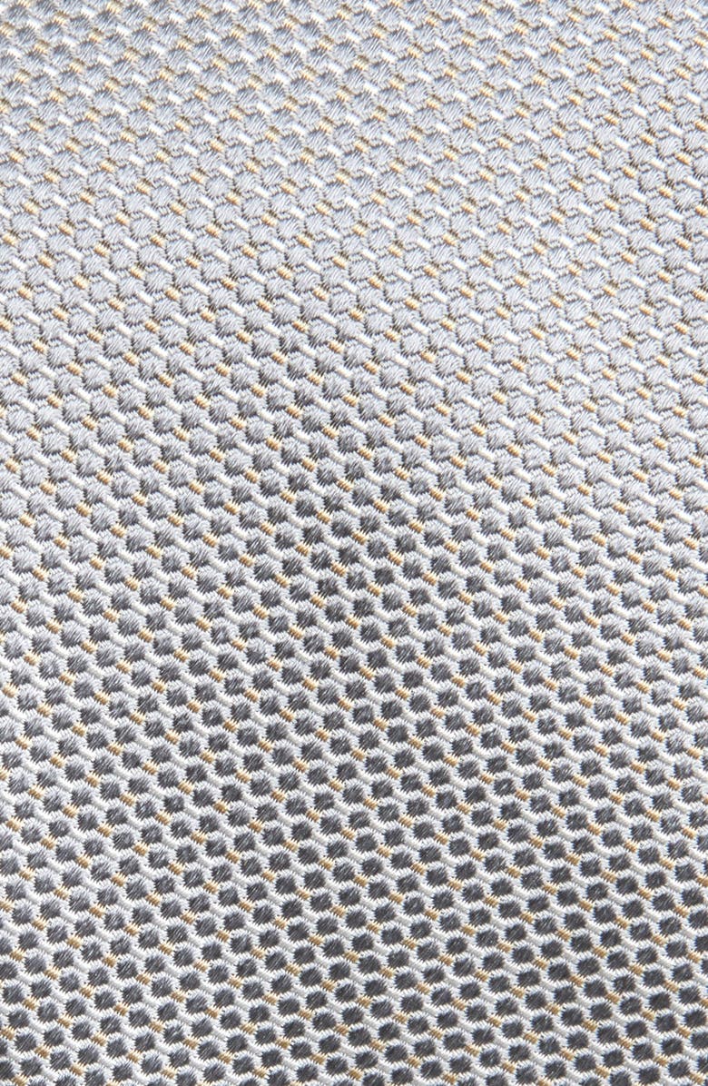 BOSS Neat Silk Tie, Alternate, color, Silver