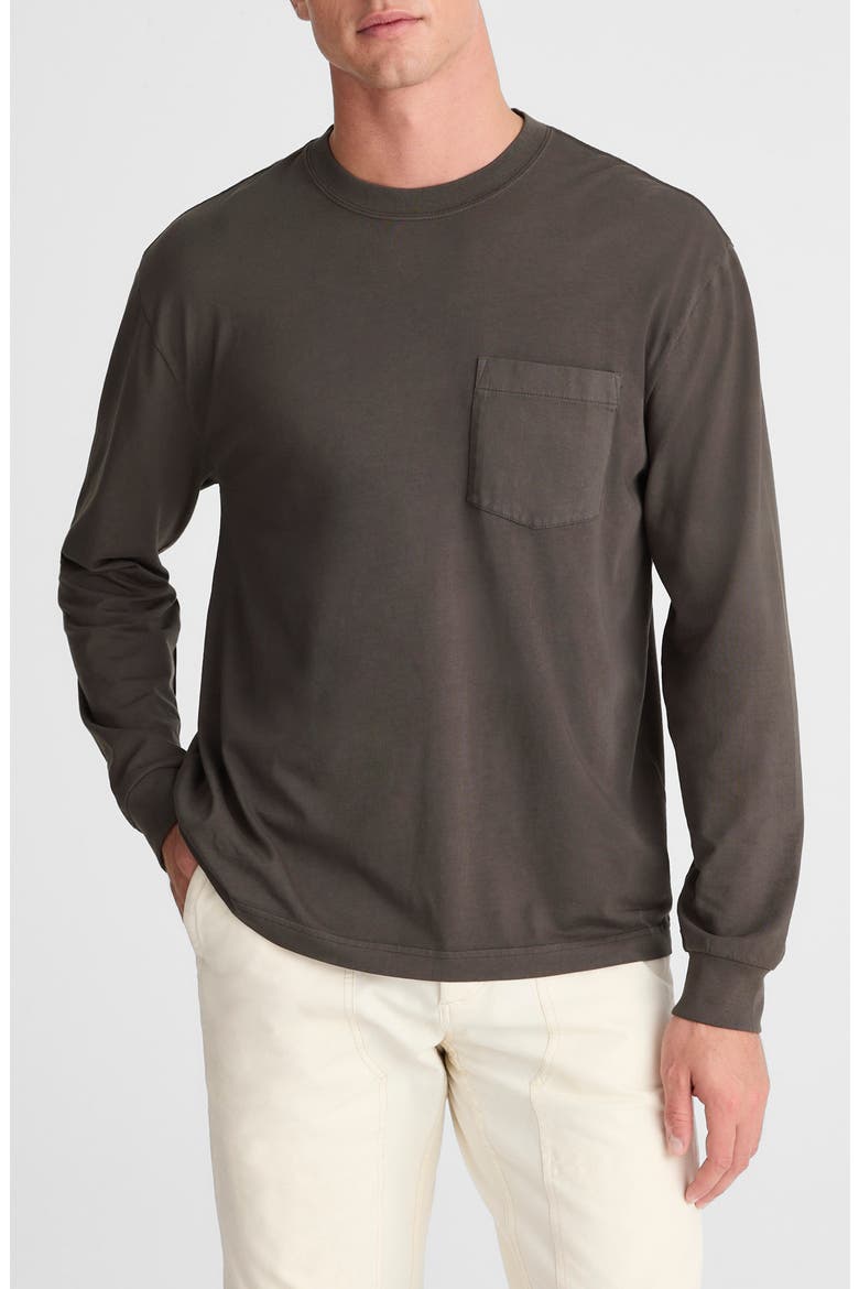 The Vintage Long Sleeve Pocket T-Shirt, Main, color, ALMOST BLACK