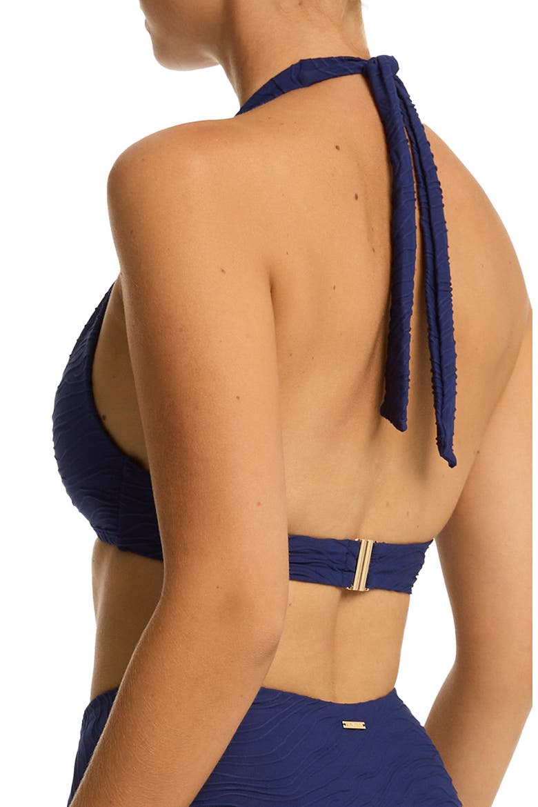 De Soleil Twist Front Multifit Bikini Top, Alternate, color, FRENCH NAVY