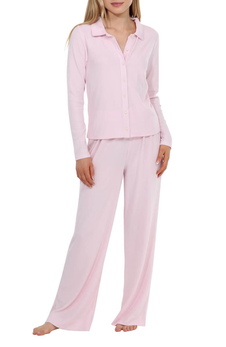 Honeydew Coffee Club Waffle Knit Pajamas, Main, color, Strawberry