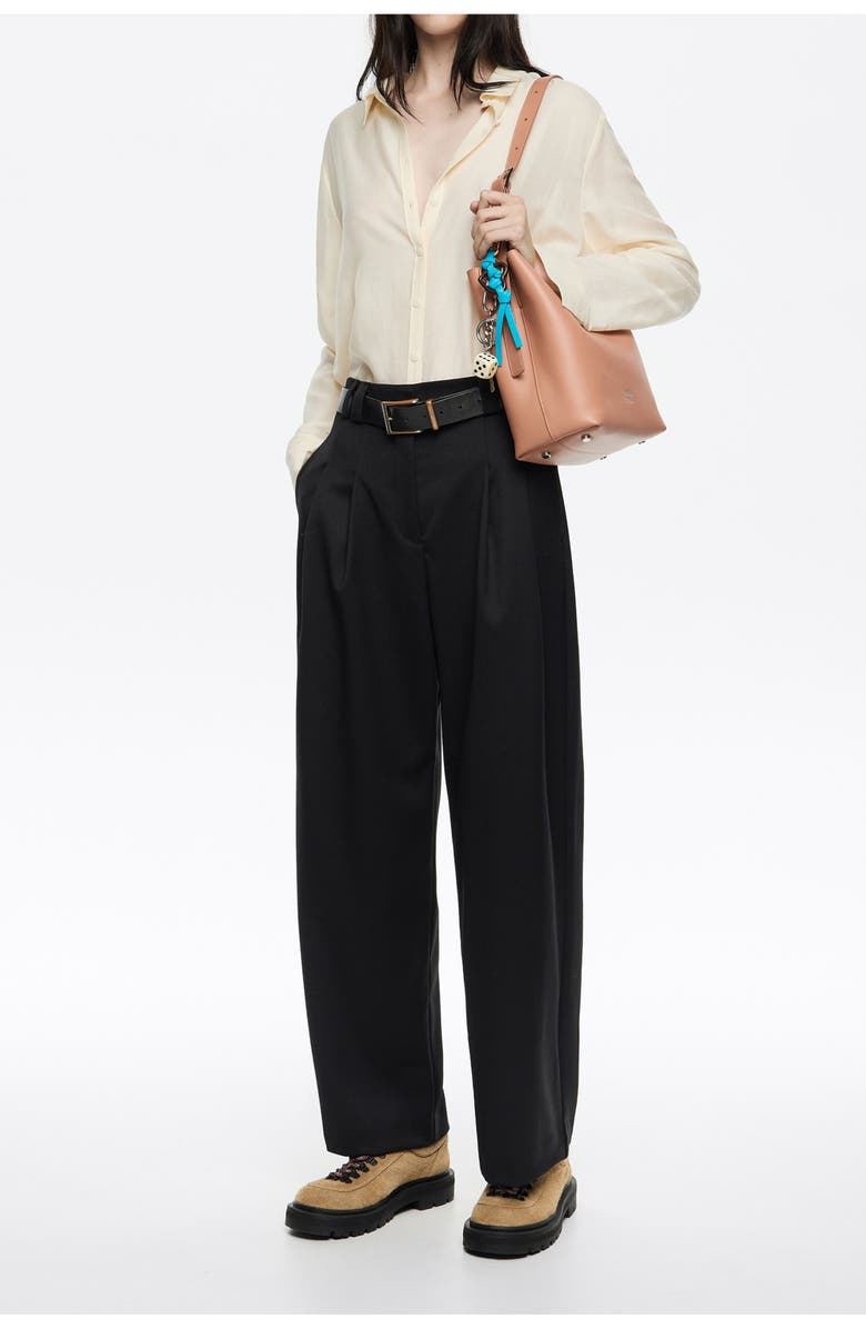 Bimba y Lola Darted Trousers, Alternate, color, Black